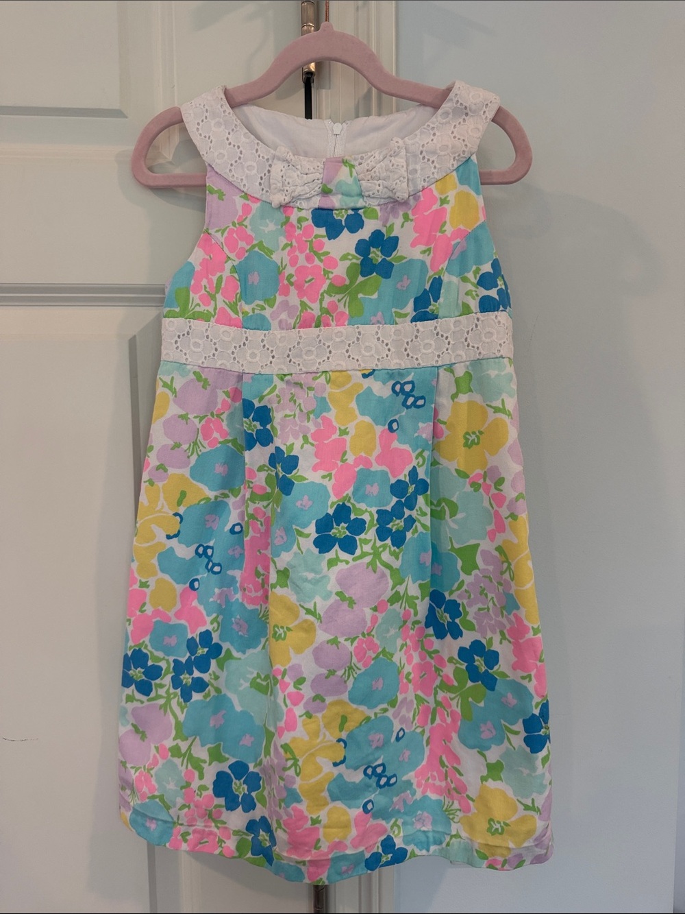 Lilly Pulitzer Multicolor Floral Eyelet Collar Dress